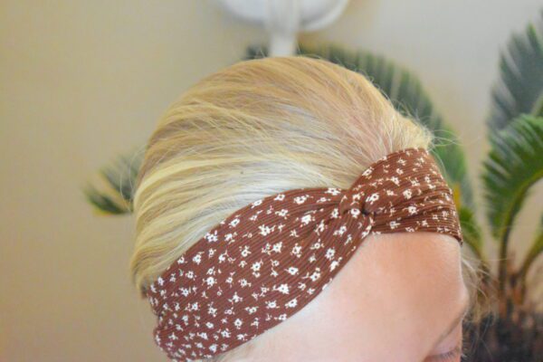 Mocha flowered Women's Athletic Headband