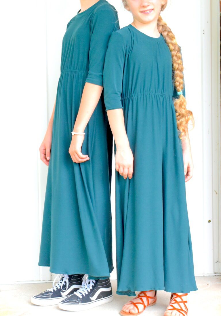 Forest Green Girl's Maxi Dress modest mennonite dress