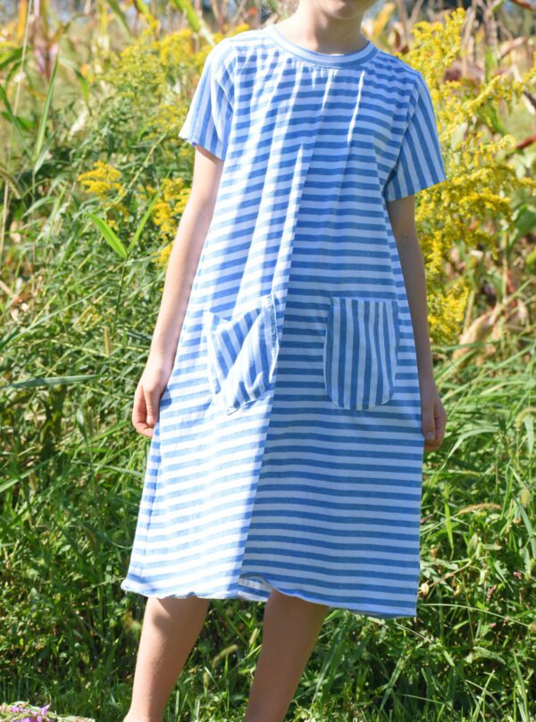 beach blue short sac dress with pocketsDSC 0369 scaled