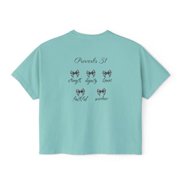 Proverbs 31 Women's Boxy Tee sage/blue