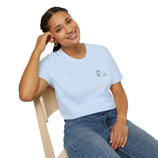 Football and Daisy Design Adult Unisex Softstyle T-Shirt - Image 6
