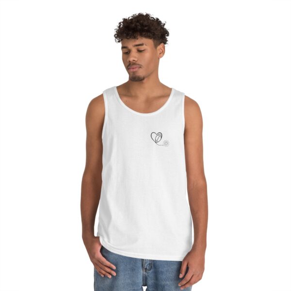 Heart, Football, Daisy Unisex Heavy Cotton Tank Top - Image 4