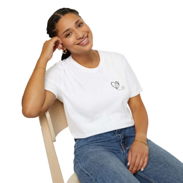 Heart, Football, Daisy Adult Unisex Softstyle T-Shirt - Image 5