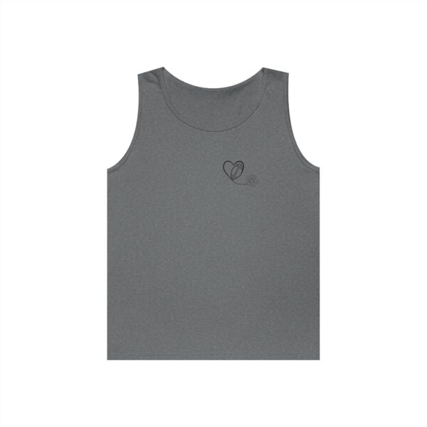 Heart, Football, Daisy Unisex Heavy Cotton Tank Top - Image 9