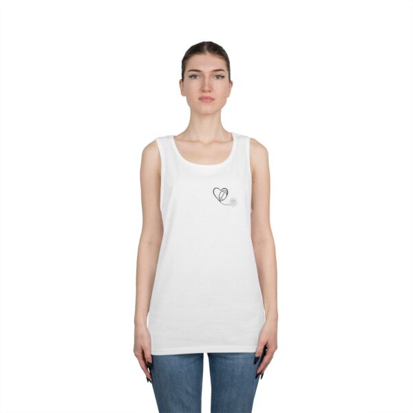 Heart, Football, Daisy Unisex Heavy Cotton Tank Top - Image 3