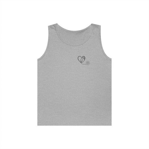 Heart, Football, Daisy Unisex Heavy Cotton Tank Top - Image 5