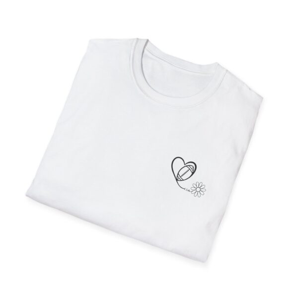 Heart, Football, Daisy Adult Unisex Softstyle T-Shirt - Image 4