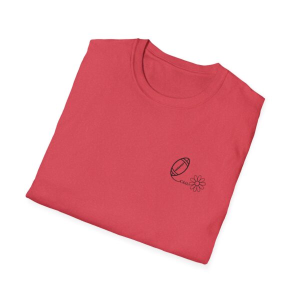 Football and Daisy Design Adult Unisex Softstyle T-Shirt - Image 10