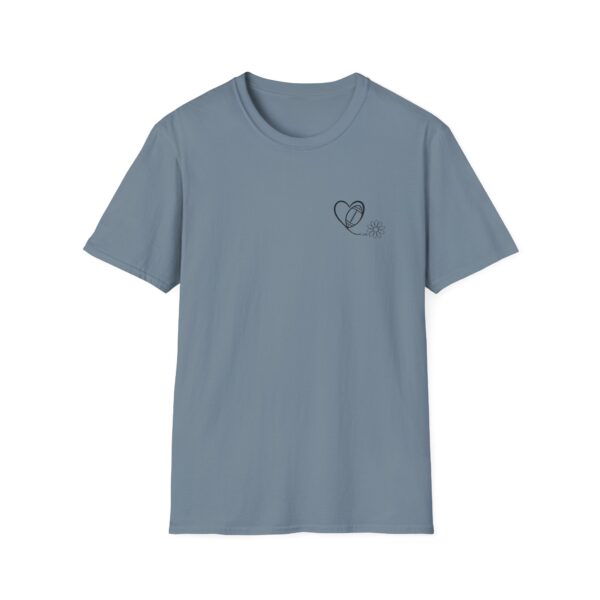 Heart, Football, Daisy Adult Unisex Softstyle T-Shirt - Image 9