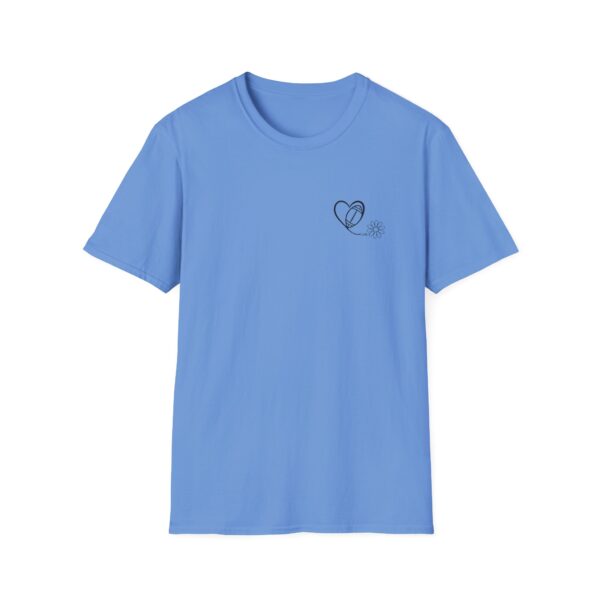 Heart, Football, Daisy Adult Unisex Softstyle T-Shirt - Image 8
